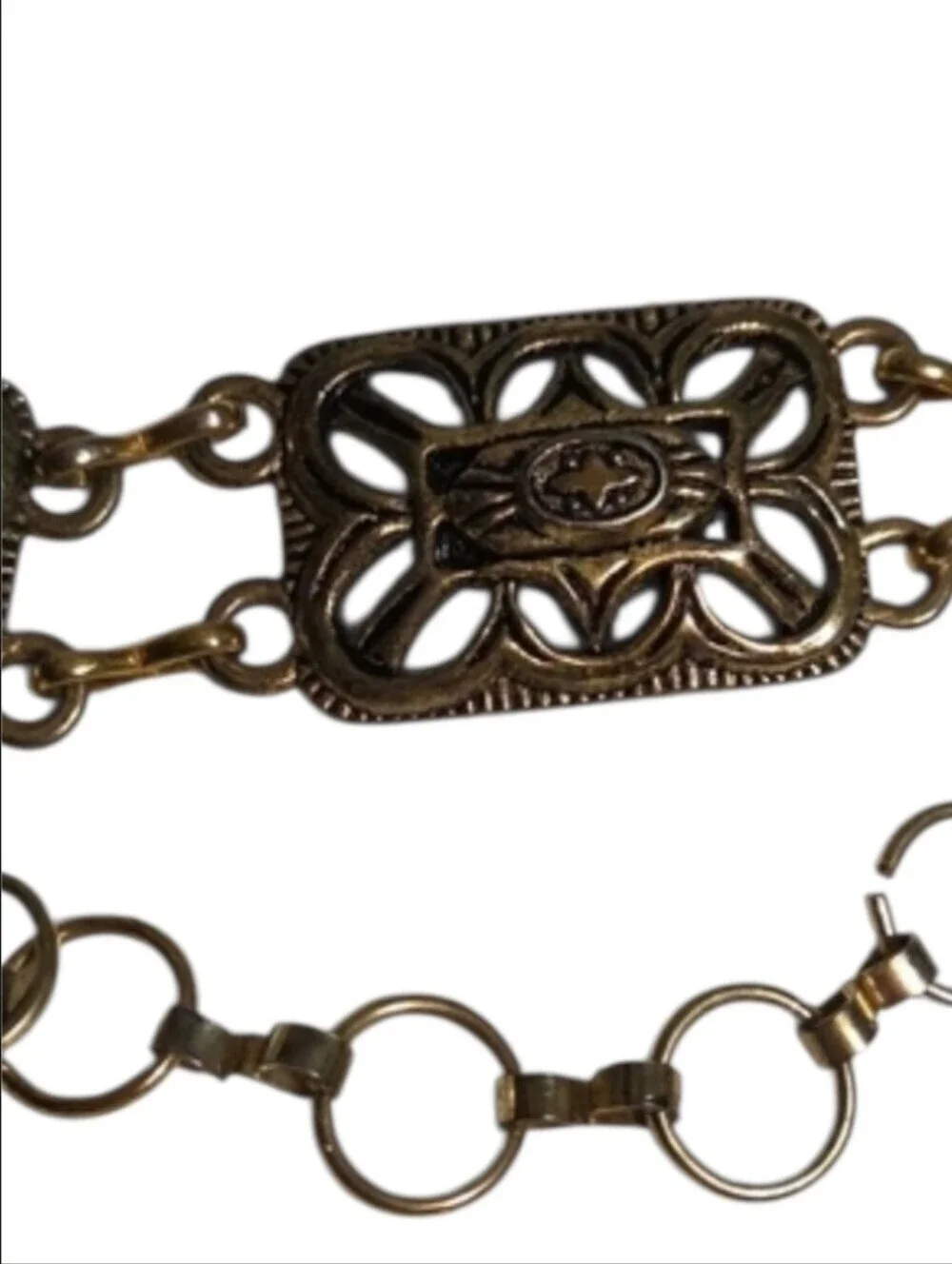 Gold Linked Filigree Chain Belt